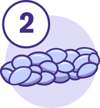 Type 2 stool icon: Bristol Stool Form Scale type 2 stools appear log-like but lumpy.